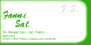 fanni sal business card